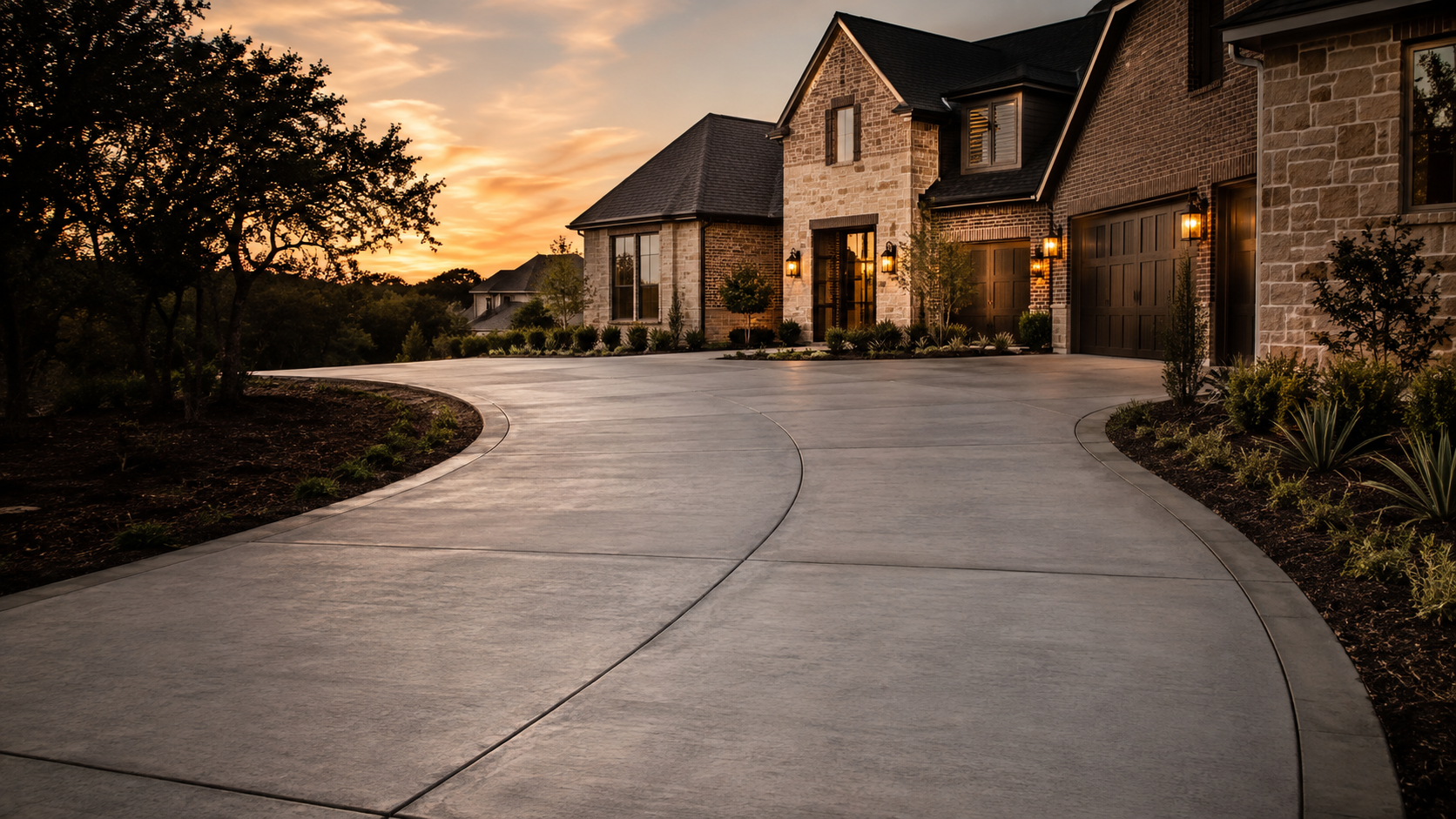 Finished residential driveway